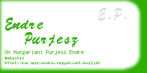 endre purjesz business card